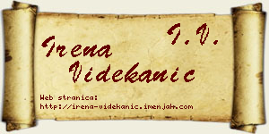 Irena Videkanić vizit kartica